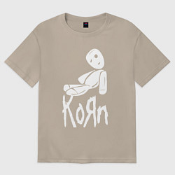 Футболка оверсайз женская Korn КоРн, цвет: миндальный