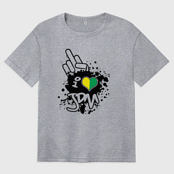 Футболка оверсайз женская I love JDM Japan, цвет: меланж