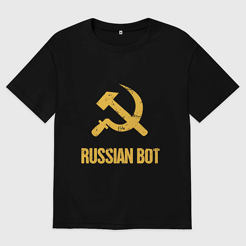 Женская футболка оверсайз Atomic Heart: Russian Bot / Черный – фото 1