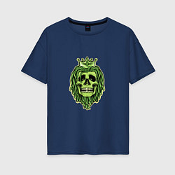 Футболка оверсайз женская Green Skull, цвет: тёмно-синий