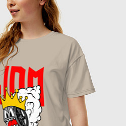 Футболка оверсайз женская JDM Wheel King, цвет: миндальный — фото 2