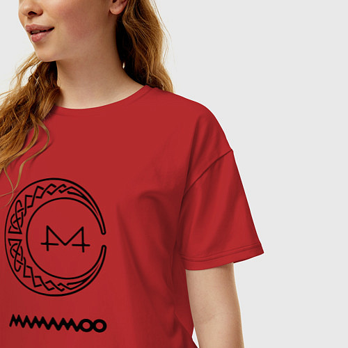 Женская футболка оверсайз Mamamoo MOON / Красный – фото 3