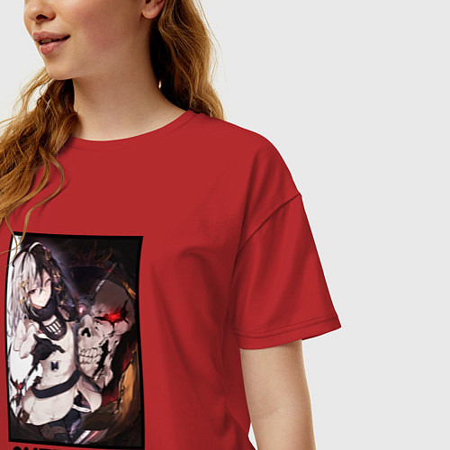 Женская футболка оверсайз Оверлорд art / Красный – фото 3