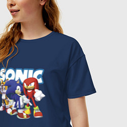 Футболка оверсайз женская Sonic Heroes Video game, цвет: тёмно-синий — фото 2