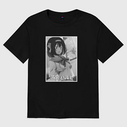 Футболка оверсайз женская Удивлённая Харухи, цвет: черный