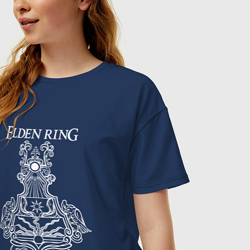 Женская футболка оверсайз Elden Ring Glintstone / Тёмно-синий – фото 3