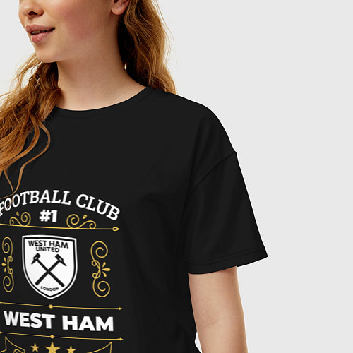 Женская футболка оверсайз West Ham FC 1 / Черный – фото 3