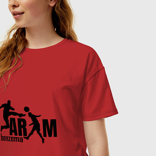 Женская футболка оверсайз Karim Benzema / Красный – фото 3