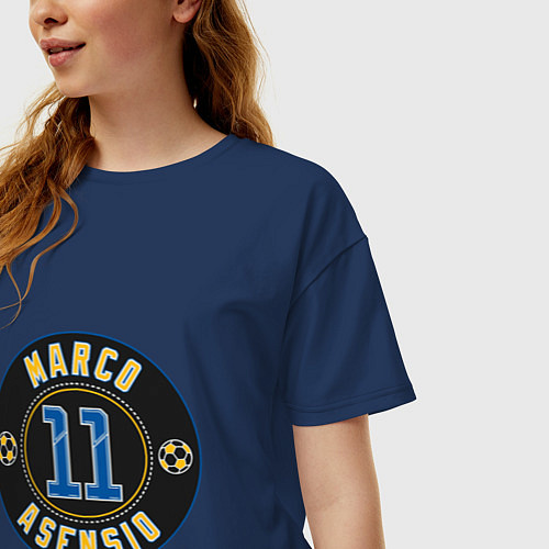 Женская футболка оверсайз Marco Asensio / Тёмно-синий – фото 3