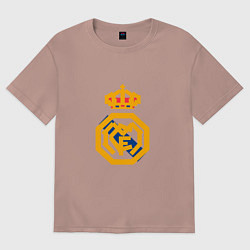Футболка оверсайз женская Football - Real Madrid, цвет: пыльно-розовый
