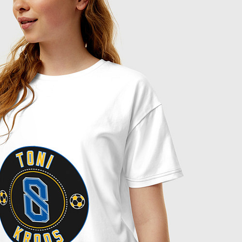 Женская футболка оверсайз Toni Kroos / Белый – фото 3