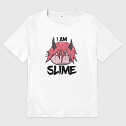 Футболка оверсайз женская Я слизь, цвет: белый
