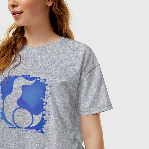 Женская футболка оверсайз Знак Тзинча пятно / Меланж – фото 3