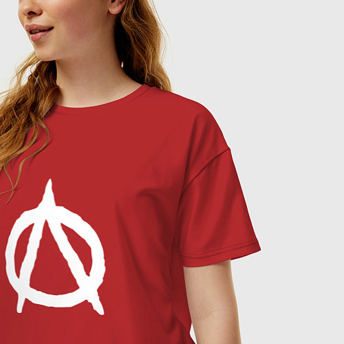 Женская футболка оверсайз Обладает A / Красный – фото 3