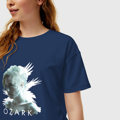 Женская футболка оверсайз Charlotte Ozark / Тёмно-синий – фото 3