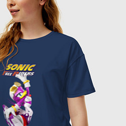 Футболка оверсайз женская Wave the Swallow Sonic Free Riders Ласточка Вейв С, цвет: тёмно-синий — фото 2