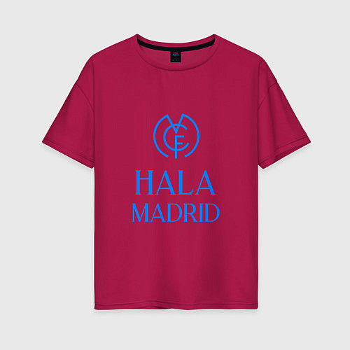 Женская футболка оверсайз Hala - Real Madrid / Маджента – фото 1