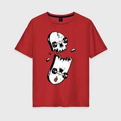 Футболка оверсайз женская Skateboard Skull Иллюзия Hype, цвет: красный
