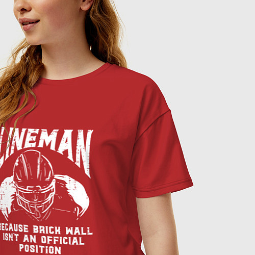 Женская футболка оверсайз Лайнмен / Красный – фото 3