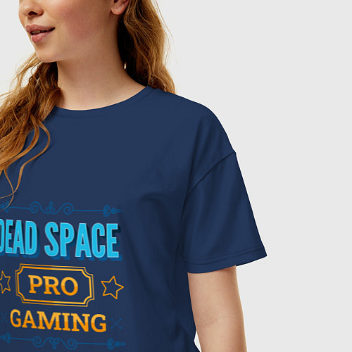 Женская футболка оверсайз Dead Space PRO Gaming / Тёмно-синий – фото 3