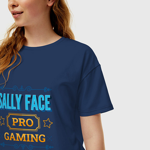 Женская футболка оверсайз Sally Face PRO Gaming / Тёмно-синий – фото 3