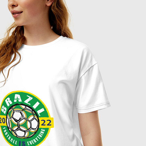 Женская футболка оверсайз Brazil 2022 / Белый – фото 3
