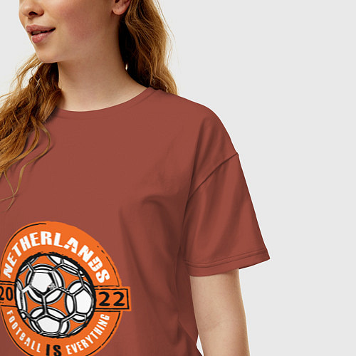 Женская футболка оверсайз Netherlands 2022 / Кирпичный – фото 3