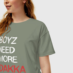 Футболка оверсайз женская Бойзам надо больше ДАККИ, цвет: авокадо — фото 2
