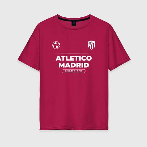 Женская футболка оверсайз Atletico Madrid Форма Чемпионов / Маджента – фото 1