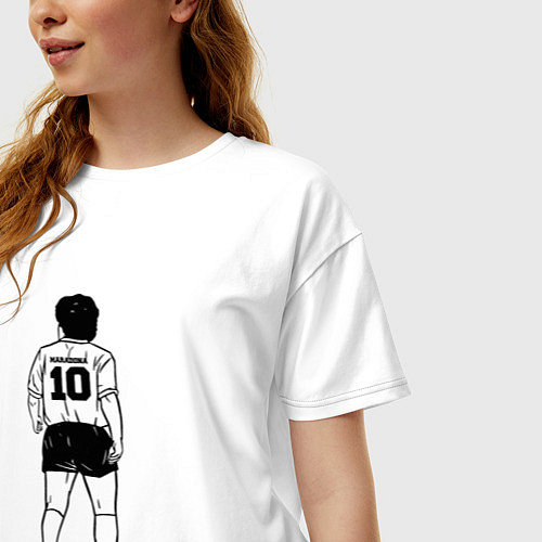Женская футболка оверсайз Диего Марадона номер 10 / Белый – фото 3
