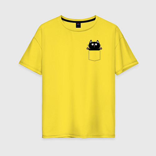 Женская футболка оверсайз Дружок в кармашке / Желтый – фото 1
