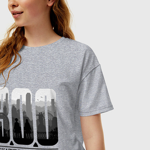 Женская футболка оверсайз 300-летие Екатеринбурга / Меланж – фото 3