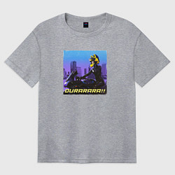 Футболка оверсайз женская Селти на мотоцикле, цвет: меланж