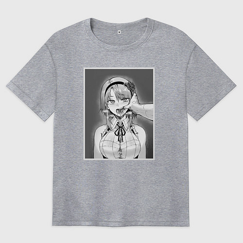 Женская футболка оверсайз Ахегао ahegao / Меланж – фото 1