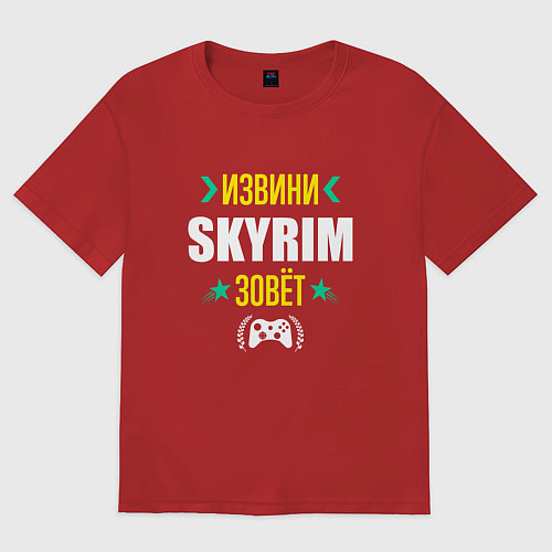 Женская футболка оверсайз Извини Skyrim Зовет / Красный – фото 1