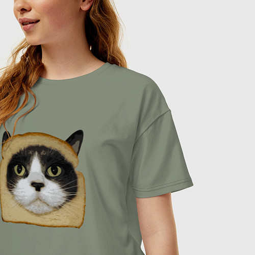 Женская футболка оверсайз Котохлебинг / Авокадо – фото 3