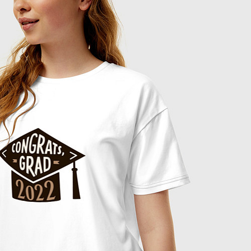 Женская футболка оверсайз Congrats grad 22 / Белый – фото 3
