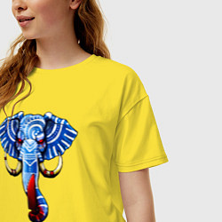 Футболка оверсайз женская Слон с тесаком, цвет: желтый — фото 2