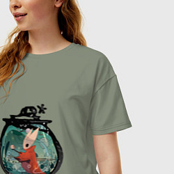 Футболка оверсайз женская Хорнет и ткачи, цвет: авокадо — фото 2