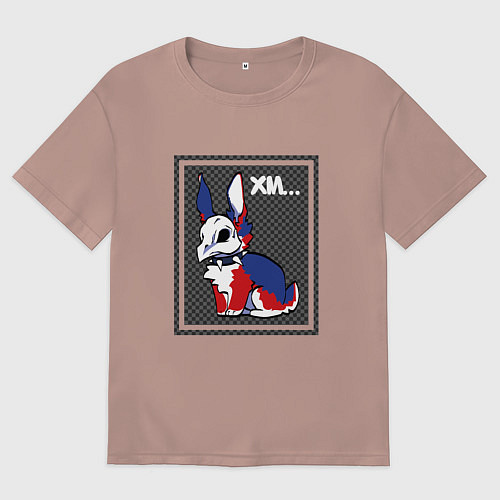 Женская футболка оверсайз Кролик Альт / Пыльно-розовый – фото 1