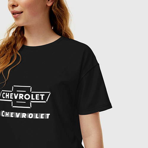 Женская футболка оверсайз CHEVROLET Chevrolet / Черный – фото 3