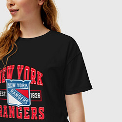 Футболка оверсайз женская NY RANGERS NHL НЬЮ-ЙОРК РЕЙНДЖЕРС, цвет: черный — фото 2