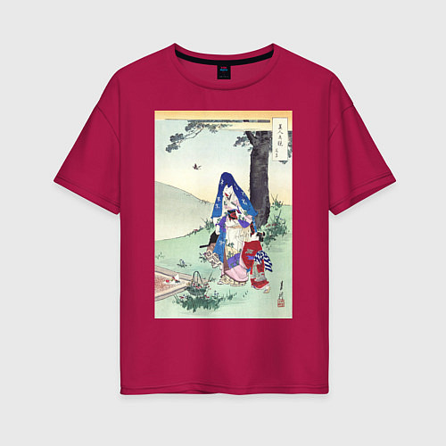 Женская футболка оверсайз Picnic Пикник / Маджента – фото 1