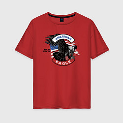 Футболка оверсайз женская Американский орел USA, цвет: красный