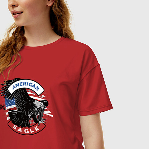 Женская футболка оверсайз Американский орел USA / Красный – фото 3