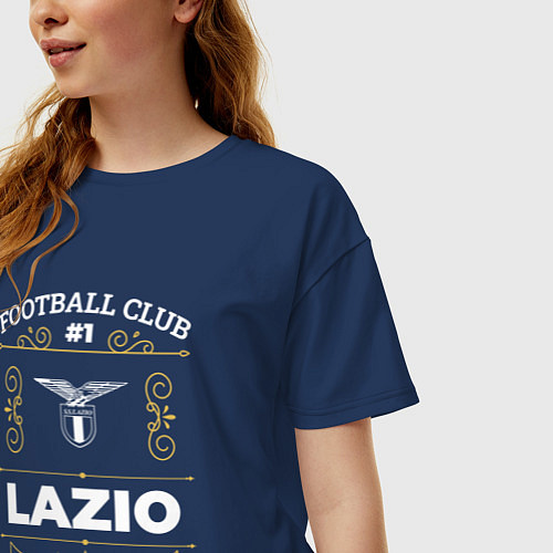 Женская футболка оверсайз Lazio: Football Club Number 1 / Тёмно-синий – фото 3
