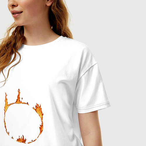 Женская футболка оверсайз Dark Souls Знак тьмы / Белый – фото 3