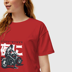 Футболка оверсайз женская Японский мотоциклист Old Akira Japanese Biker, цвет: красный — фото 2