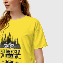 Футболка оверсайз женская May the forest ride with you, цвет: желтый — фото 2