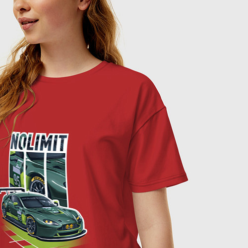 Женская футболка оверсайз Aston Martin No Limit Нет Предела / Красный – фото 3